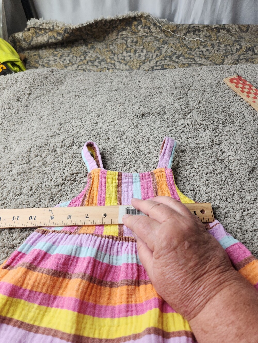 Girls' Colorful Striped Sundress - Pink, Yellow & Orange - Cat & Jack - 2T - Picture 9 of 9